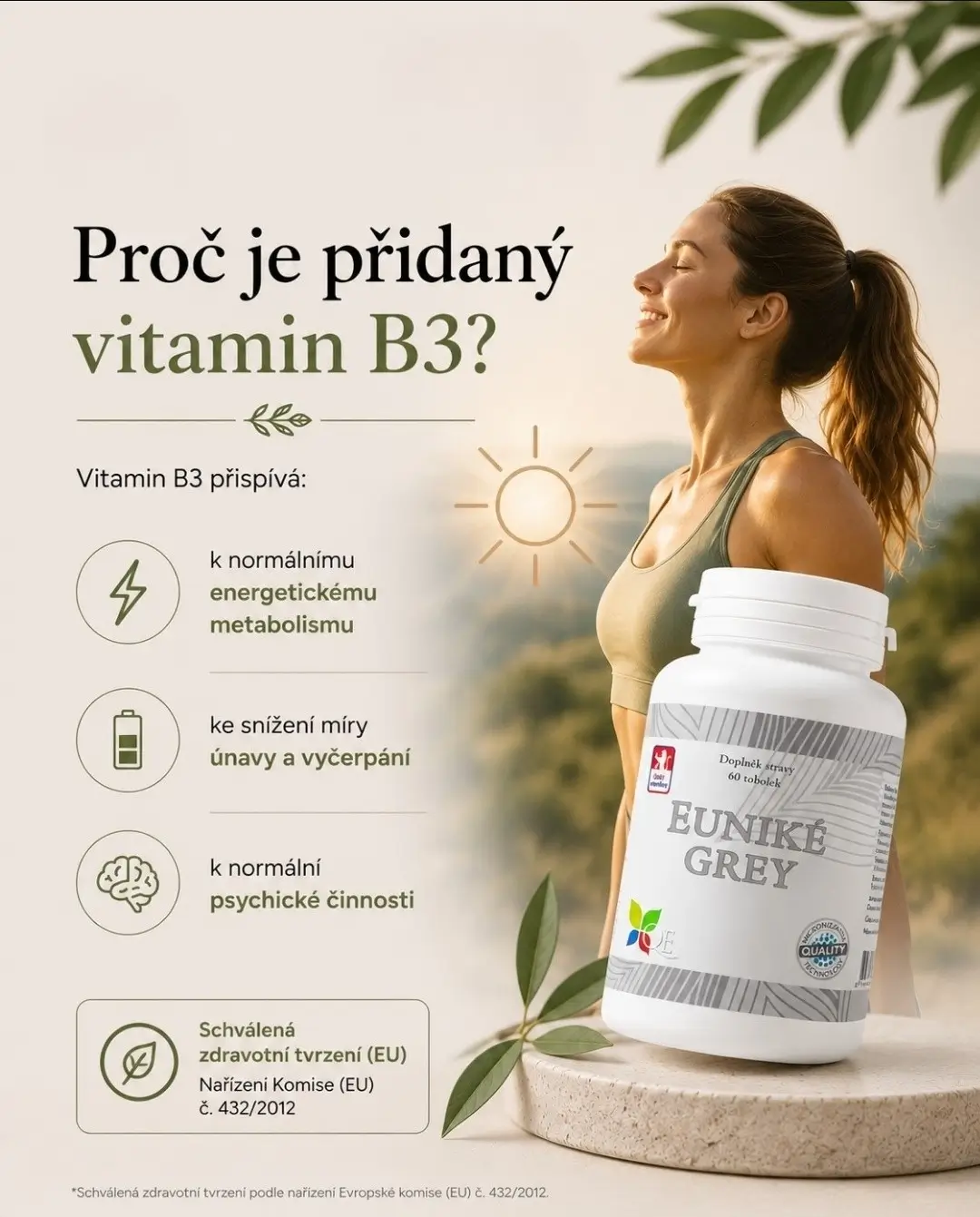 EUNIKÉ GREY - hořčík, vitamin B6, niacin, kys. listová -  zvýšený účinek