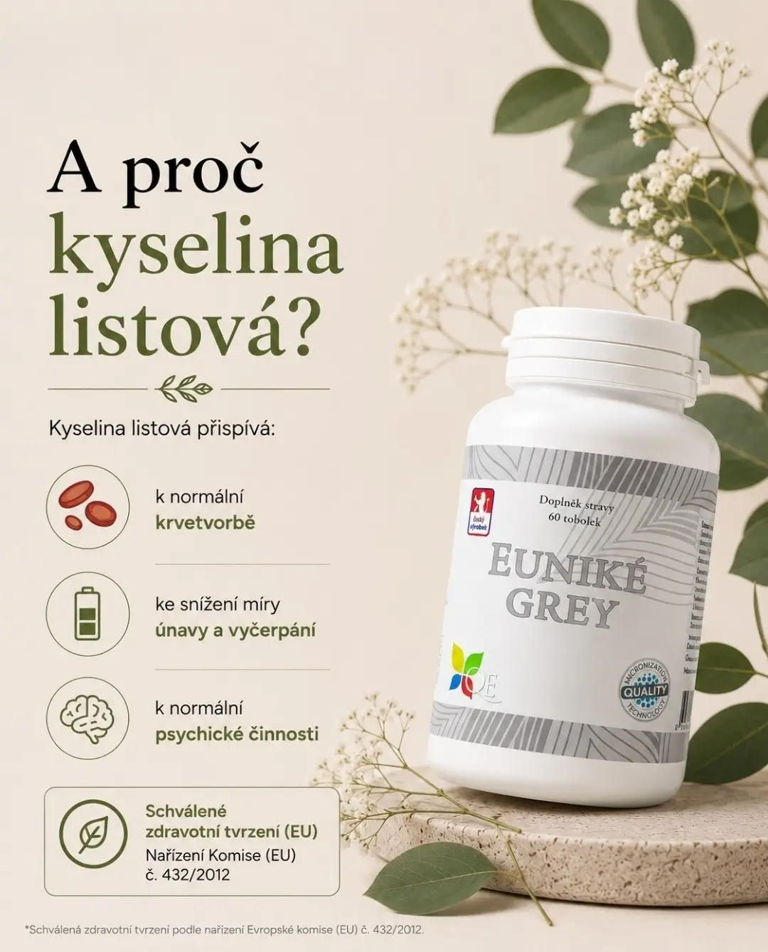 EUNIKÉ GREY - hořčík, vitamin B6, niacin, kys. listová -  zvýšený účinek