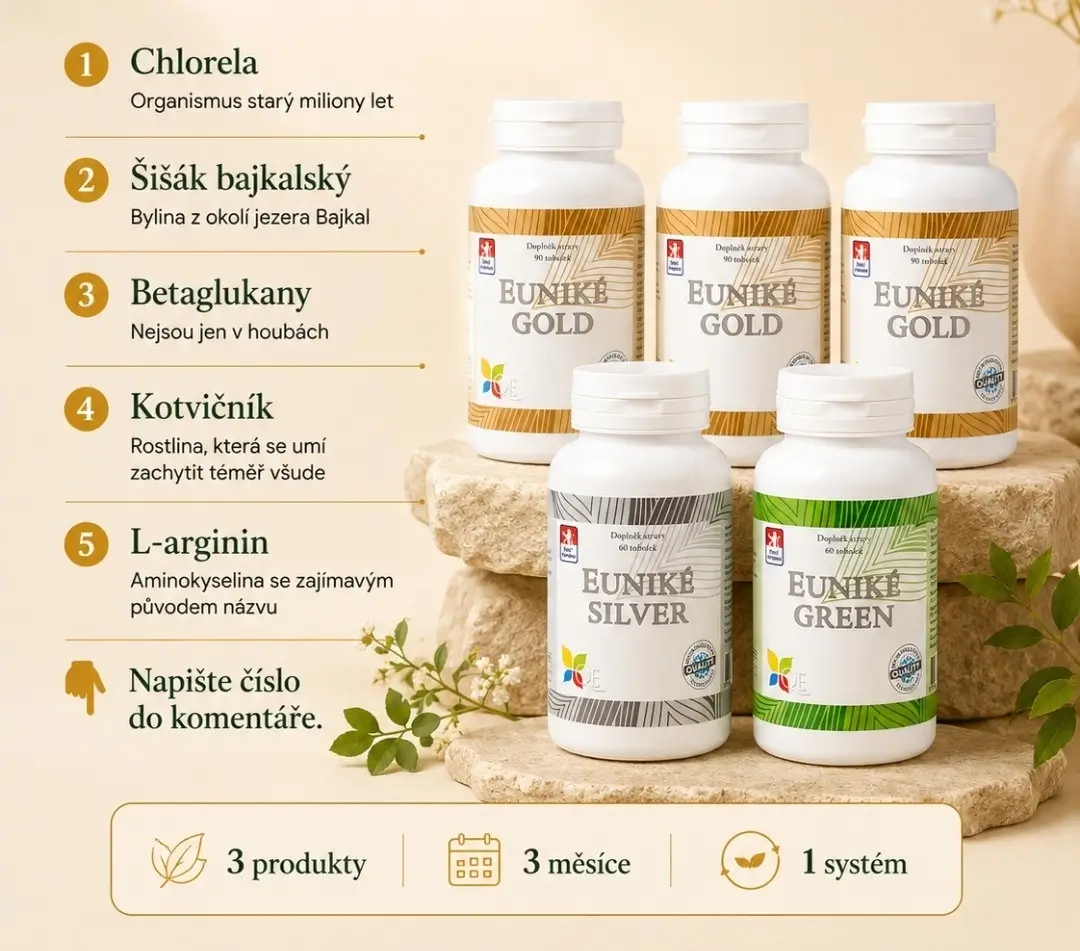 QE HARMONY - tříměsíční kúra pro muže a ženy s dezintegrovanou chlorellou, betaglukany, kotvičníkem zemním a šišákem bajkalským